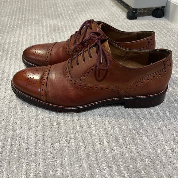Johnston & Murphy Conard Cap Toe Brogue Oxfords Tan Size 9.5 D - Picture 2 of 9